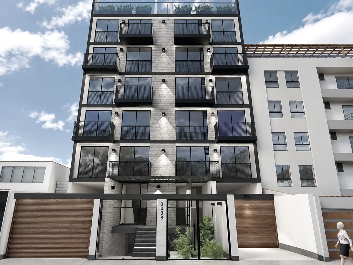 Render del Edificio Velasco, de departamentos